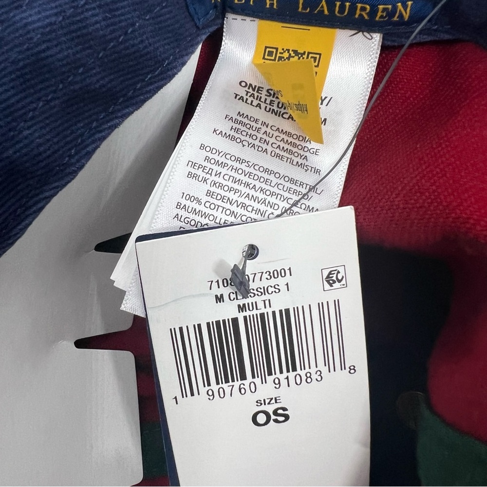 POLO RALPH LAUREN Logo Twill Flat Bill Baseball Ball Cap Hat, WINE, NAVY - Picture 15 of 15